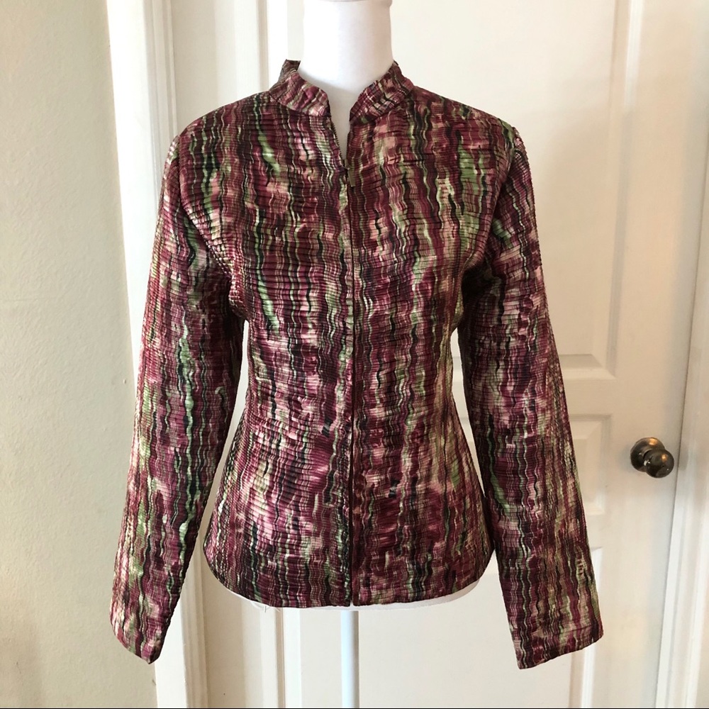 Analogy textured zippered blazer